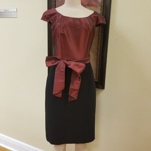 Alex Marie Dress size 6 2 tone burgundy black Sz 6